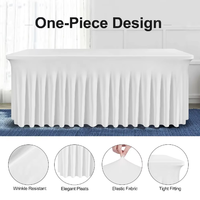 Jupes de table extensibles élastiques ajustées multicolores en vente en gros Jupe de table en spandex à volants pour événements Fête de mariage