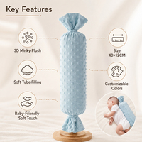 Coussin pour nouveau-né en peluche 3D Minky à pois, motif bonbon mignon, apaisant, anti-roulement, support de sommeil latéral, protection pour bébé