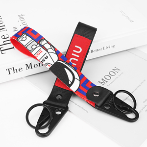 Porte-clés court promotionnel avec mousqueton et logo personnalisé imprimé par sublimation, motif Aigle - Product Image 2