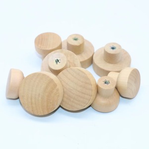 Poignées de meubles en bambou et en bois Feihao, diamètre 30 mm, 35 mm, 40 mm, forme champignon, pour portes et tiroirs - Product Image 2