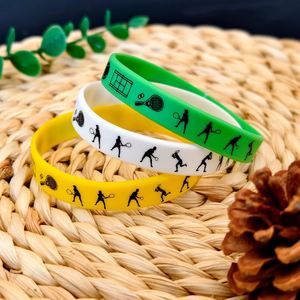 Bracelet en caoutchouc de tennis personnalisé avec logo, bracelet en silicone pour les sports et les événements, fournitures pour fêtes, cadeaux décoratifs sur le thème du tennis - Product Image 2
