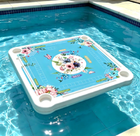 Tapis flottant portable pour fête au bord de la piscine, table de mahjong en mousse EVA imperméable, tapis flottant pour jacuzzi, jeux de lacs