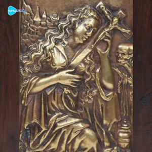 Pannello Scultura in Bronzo Personalizzato Grande con Rilievo di Figure Religiose Angelo Santo Biblico - Product Image 2