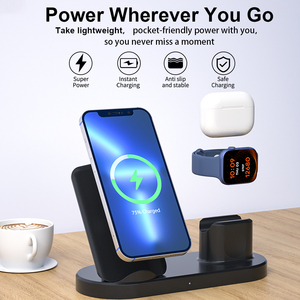 เครื่องชาร์จไร้สายแบบ3 in 1สำหรับสำนักงานเครื่องชาร์จไร้สายแบบพกพา15W มัลติฟังก์ชันใหม่2025 - Product Image 3