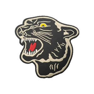 <b>Black</b> Panther Head Embroidered Iron-On Patch Irregular Shape Nonwoven Felt Decorative Applique Gift - Product Image 1