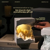 Coffret Cadeau Aromathérapie Montagnes Dorées au Lever du Soleil : Pierres Diffuseuses et Ornements Parfumés pour une Ambiance Sophistiquée dans la Chambre