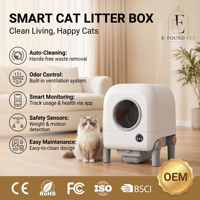 Bac à litière automatique pour chat, autonettoyant, fermé, grande capacité 72L, contrôle par application, contrôle des odeurs, capteur intelligent, compatible plusieurs chats, en ABS