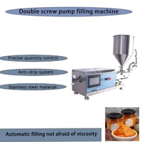 Machine de remplissage de bureau à double vis, pompe à cavité progressive pour eaux usées, aliments, gels, beurres, huiles, sodas et crèmes à haute viscosité