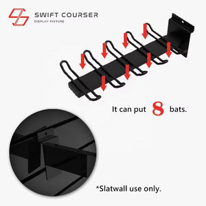 Shop Customize for High Quality Powder Coated Metal 8-<b>Bat</b> Freestanding Slatwall Wall Mount <b>Baseball</b> Softball <b>Bat</b> Display - Product Image 3