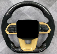 Volant de voiture en fibre de carbone brillant, volant multifonction en daim, personnalisé pour Toyota LC300 Hilux Fortuner