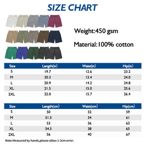 Washed Drawstring 100% Cotton Solid Vintage Sport <b>Shorts</b> Premium 450g Heavyweight - Product Image 4