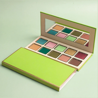 Palette de fards à paupières vertes, 10 couleurs, hautement pigmentées, mates, scintillantes, colorées, longue durée, maquillage en poudre imperméable