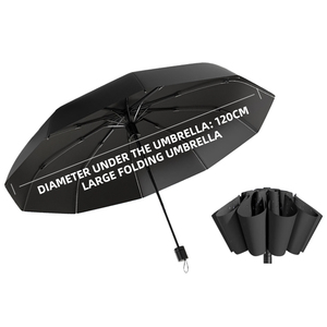 Yuxin Custom Modern Pongee Large 3 Fold Travel Umbrella Logo Printing UV Protection 10 Ribs Manual Folding 120cm Open Diameter