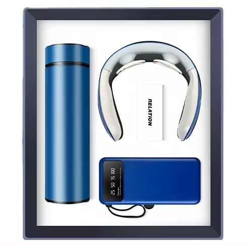 Новый продукт идеи 2023 вакуумная колба для шеи массажер Power bank с подставкой для телефона Корпоративный набор подарков на заказ