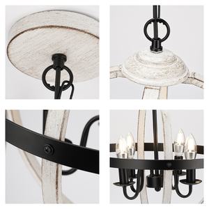 Lustre en fer de style industriel Lampe Lustre de salon Type de plafond Lustre réglable à quatre lampes - Product Image 3