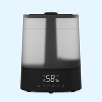 Humidificateur ultrasonique intelligent à grand réservoir 6L, style simple, avec régulation d'humidité, fonction de chauffage et sortie de brume réglable