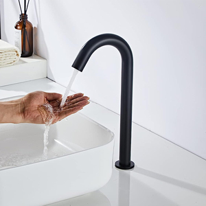 <span class=keywords><strong>Robinet</strong></span> <span class=keywords><strong>de</strong></span> <span class=keywords><strong>robinet</strong></span> d'eau à capteur infrarouge à <span class=keywords><strong>col</strong></span> <span class=keywords><strong>de</strong></span> <span class=keywords><strong>cygne</strong></span> noir automatique à économie d'eau <span class=keywords><strong>pour</strong></span> évier <span class=keywords><strong>de</strong></span> lavabo - Product Image 1