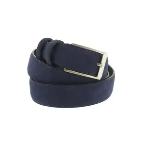 Made In Italy Estilo Vestuário E Acessórios De Luxo Personalizado Azul Jeans Cor Camurça Couro Designer Cintos Homens