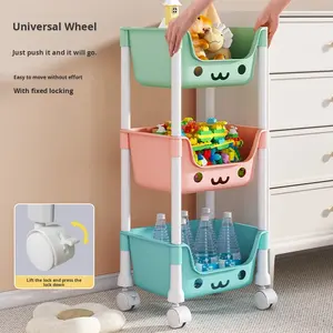 Étagère de rangement pour jouets pour enfants Étagère de rangement simple multicouche mobile au détail Cages de rangement pour chariot de chambre à coucher en gros - Product Image 2