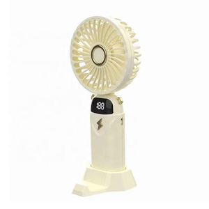 Ventilador de refrigeración por aire de viento ajustable de 5 pwws con base de soporte portátil recargable portátil USB ventilador de mesa ventiladores de cuello de mano - Product Image 1