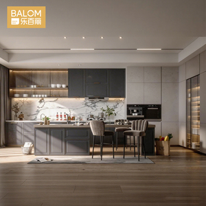 Meubles de <span class=keywords><strong>cuisine</strong></span> laqués sans poignées BALOM, style moderne et luxueux, sur mesure pour toute la maison, cuisines modulaires personnalisées avec îlot central - Product Image 2