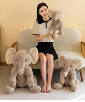 Peluche personnalisée pour enfants, animal en peluche doux, éléphant gris mignon, jouets en peluche