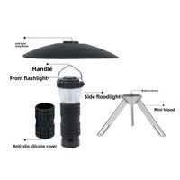 Lampe d'ambiance LED multifonctionnelle de style phare pour le camping, support triangulaire, longue durée de vie de la batterie, lampe de poche compacte d'urgence