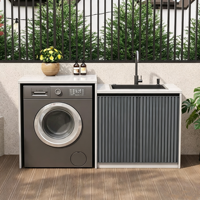 Meuble de rangement et de lavage intégré pour cour extérieure sans formaldéhyde, armoire de salle de bain en aluminium massif alvéolé