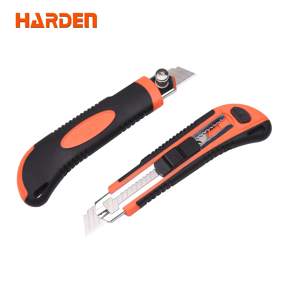 HARDEN Giá Đỡ Kim Loại Dao Nhựa 18Mm 3 Lưỡi Dao Cắt Giấy Dao Tiện Ích Có Thể Thu Vào