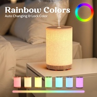Diffuseur ultrasonique portable de type C pour hôtel et usage domestique avec housse en tissu, capacité de 120 ml, brume silencieuse, lumières LED et Aurora