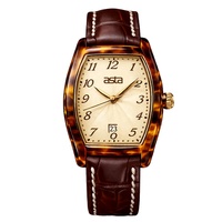 Asta Montre Quartz Femme Acétate Bracelet Cuir Calendrier Vintage Classique Luxe Logo Marché UE