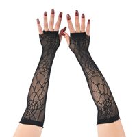 Manches longues en résille ajourée sans doigts style gothique punk 2026 pour Halloween, cosplay, fête, festival, gants