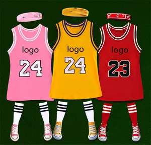 Vestido de baloncesto de alta calidad para niños y adultos, ropa de verano, venta al por mayor