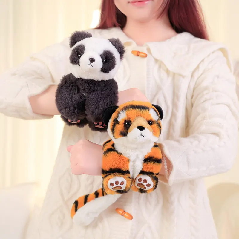 23cm yaratıcı Bunny Panda kaplan rakun tokat bilezik peluş oyuncaklar çocuklar doğum günü sevgililer günü için güzel hediyeler