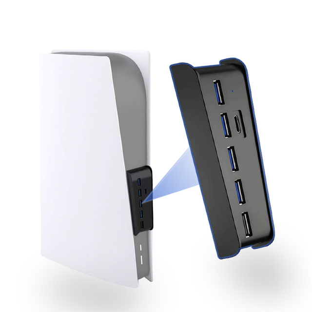 Hot Sale SUNDI Gaming Accessories Type-C 3.1 Charge Port Universal USB 2.0 Hub for Ps5 Console