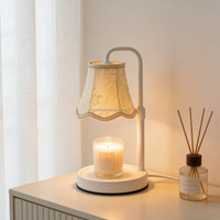 Lampe chauffe-bougie moderne en tissu avec minuterie, décoration d'intérieur, lampe chauffe-bougie électrique à intensité variable et hauteur réglable pour chambre à coucher