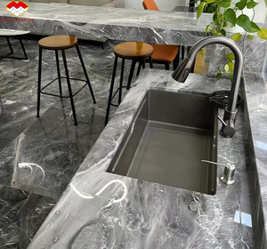 Pannello Murale Moderno <span class=keywords><strong>in</strong></span> <span class=keywords><strong>Marmo</strong></span> Grigio Lucidato Pradas, Impermeabile, per Bancone Bar, <span class=keywords><strong>Tavolo</strong></span> e Pavimento, per Design di Hotel e Ville - Product Image 3
