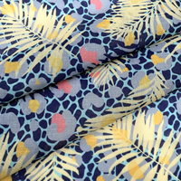 Tissu léger imprimé numériquement à motifs de feuilles et de fleurs, 100 % polyester, respirant et écologique, pour robes de filles, personnalisable – Grande Vente