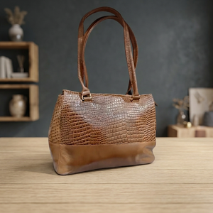Bolso de Mano Tipo Clutch con Cierre de Cremallera, de Cuero Genuino Resistente al Agua, para Mujer, Marca BS INTERNATIONAL, Estilo Vintage, con Correa Cruzada Antirrobo - Product Image 4
