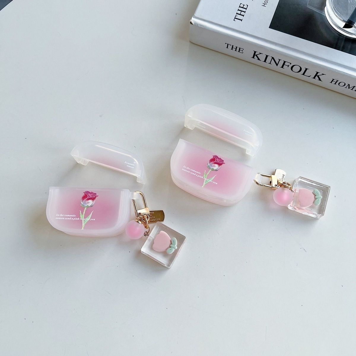 Gradient Rose Resin Pendant