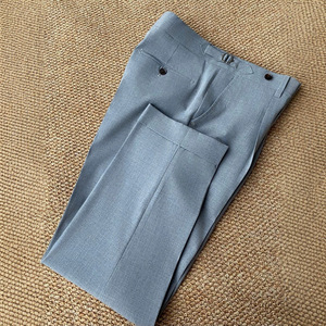 <span class=keywords><strong>Pantalon</strong></span> de <span class=keywords><strong>Costume</strong></span> Homme Droit Plissé à Revers en <span class=keywords><strong>Laine</strong></span> de Haute Qualité Style Italien Personnalisé pour Tenue Décontractée Professionnelle - Product Image 4