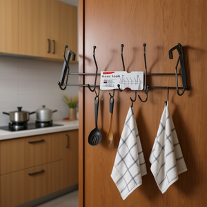 Appendiabiti da Parete Minimalista in Ferro a 6 Ganci per Organizzazione Cucina - Product Image 3