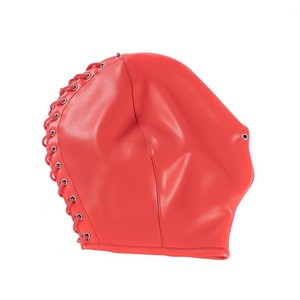 Équipement de bondage, cagoule en cuir PU noir, masque BDSM, bandeau pour les <span class=keywords><strong>yeux</strong></span> pour les couples - Product Image 5