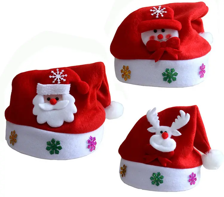 Artdragon 크리스마스 장식 새해 navidad sombreros led 조명 펠트 어린이 크리스마스 모자 산타 클로스 모자 빛