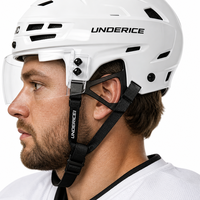Underice 1 ensemble de sangles de mentonnière pour casque de hockey sur glace avec 2 boucles d'oreille en caoutchouc, pièces de rechange, accessoires de casque