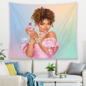 <span class=keywords><strong>Tapisserie</strong></span> murale africaine Super Girl Art féminin Chambre à coucher Salon Dortoir - Product Image 1