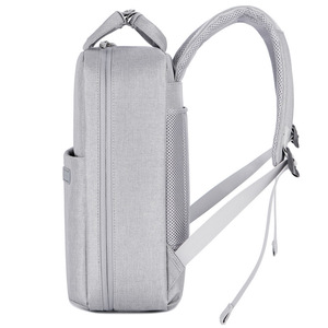 15.6" Large Waterproof Eco-Friendly Nylon Softback <b>Laptop</b> <b>Backpack</b> with Arcuate Shoulder Strap Zipper Closure Business Style - Product Image 3