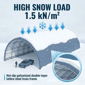 Hoop Livestock Barn Natural <strong>Light</strong> Fabric Building Shelter Container Storage Structure <strong>Horse</strong> Warehouse Farm Shed Galvanized Steel - Product Image 3