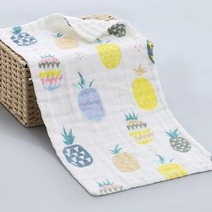 100% Organic <b>Muslin</b> Cotton Towels Newborn Cartoon Baby Bibs 6-Layer Cotton Gauze Absorbent Burp Cloth 25x50cm - Product Image 4