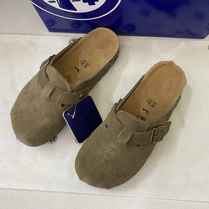 Sandalias de corcho Boston de fabricante OEM, toboganes Unisex inspirados en Birkenstocks de cuero de vaca con pie anatómico, Zapatillas de casa - Product Image 4